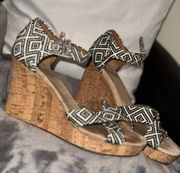 TOMS Aztec Casual Wedges Sandals High Heels