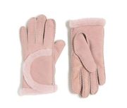 UGG Womens Genuine Shearling Suede Gloves in Pink Crystal NEW