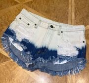 Carmar Denim Cheeky Distressed Bleached Cut Off Fringe Jean Shorts Si…