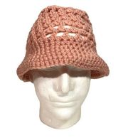 Pink Crochet Bucket Hat, Handmade Bubblegum Twee