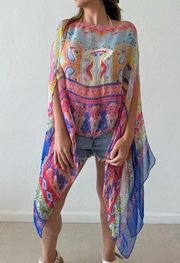 One size fits all chiffon poncho