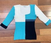 Vertigo Paris | Color block Knit Blue White Top