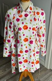 Floral Spring Belted Rain Coat