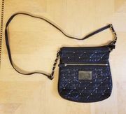 Nicole by Nicole Miller Black Faux Leather Studded Crossbody Purse