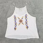 NWOT American Rag White Embroidered Tank Top Women's Size Medium