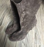 Ann Taylor suede leather 3” platform heeled Boots