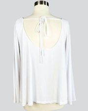 SUSANA MONACO Wide Sleeve Top Tied Back Sugar (White) Tunic Blouse Small NWT