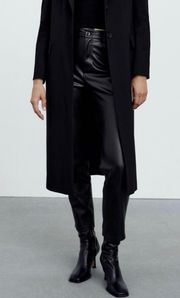 ZARA Faux Leather Mom Fit Pants