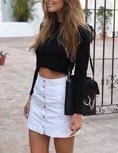 White Denim Skirt