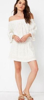 Revolve Tularosa Fiona Dress White Speckled Off The Shoulder Size Small