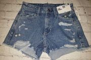 NWT Arizona Jean Co Jrs Size 0 Denim Cut Off Jean Shorts With Flowers