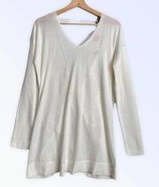 Revolve Vimmia White Shavasana Reversible Twist V-neck Open Back Sweater NWT