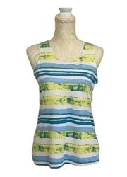 Tank Top Womens Small S Omni Wick White Blue Yellow Pullover Outdoors