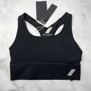 NWT Zara Athleticz Compression Racerback Sports Bra Top Black Workout Active S