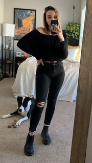 Distressed Black Jeans