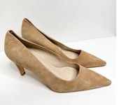 Good American Shoes Womens Size 7.5 Pointed Toe Suede Tan Pumps