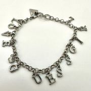 GUESS love guess girl word charm bracelet