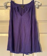 NWT Tahari Blue Pleated Sleeveless Top, S