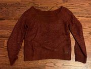 Abercrombie & Fitch Abercrombie Red Off the Shoulder Sweater