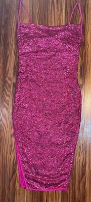 Pretty Little Thing  pink sequin dress size 0