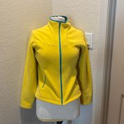 Polartec Yellow & Teal Fleece Zipper Jacket EUC Sz M Unisex