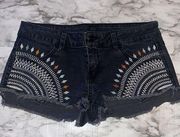 Rip Curl embroidered jean shorts