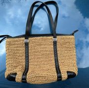 Brighton raffia leather shoulder bag