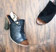 Miz Mooz • Millicent slingback heels sandals open toe leather black silver