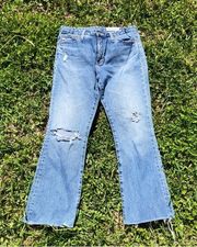 Adriano Goldschmied Ag-ed Distressed denim high rise Jodi crop jeans, size 28R