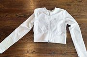 BO+TEE All The Way Long Sleeve Zip Top in White Size X Large H0667