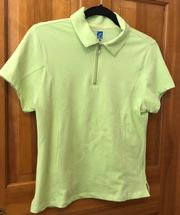 Lime Green Polo With Zipper Sz M