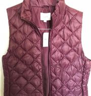 Loft quilted maroon vest size M TAGS ON