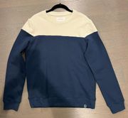 Women's Medium Crewneck 100% Blue Colorblock Cotton Sweatshirt