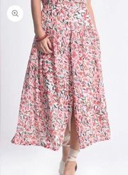 Molly Bracken | Fantasia Floral Button-Front Flowy Midi Skirt