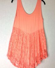 Reborn J Lace Bottom Scoop Neck Tank Top Size Medium