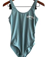 Victoria's Secret PINK Teal Squad Graphic Bodysuit