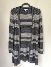 Westport 1962 Open Front Metallic Knit Cardigan ~ Long Length ~ Women’s Sz S