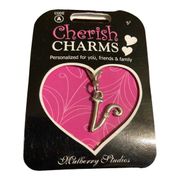 Cherish Charms V Monogram Initial Bracelet Charm NEW NWT Silvertone Silver Tone