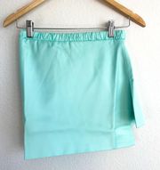 Aqua Blue Satin Marie Mini Skirt
