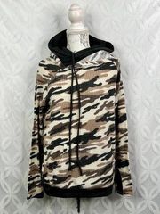 7th Ray Camo Waffle Knit Long Sleeve Hoodie Top Size M