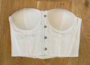 Superdown Corset Top in White Satin