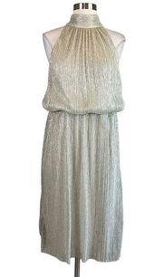 Women's Cocktail Dress Size 8 Gold Metallic Sleeveless A-Line