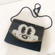 Disney Vintage Mickey Mouse Sequin Crossbody Purse Bag