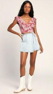 BlankNyc Don't You Know Denim Skort in Blue 29 Womens Jean Skirt Shorts