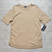 NWT -  - Women’s Tan Ruched Foil Top