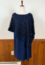 Beautiful New DressBarn Sequin Capelet Mother of the Bride Dress!