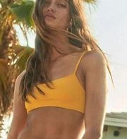 NEW Free People x Toast Signature One-Shoulder Bikini top in marigold, M