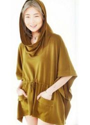 SILENCE + NOISE Maddox Cowl Neck Draped Lagenlook Poncho