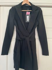 Pretty Little Thing Black Blazer Dress