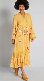 Size US 8 ModCloth Frock And Frill “Sunshine of Your Love Midi Dress”